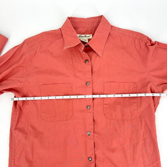 Eddie Bauer Womens Coral Button Up Shirt Size M - Picture 5 of 8